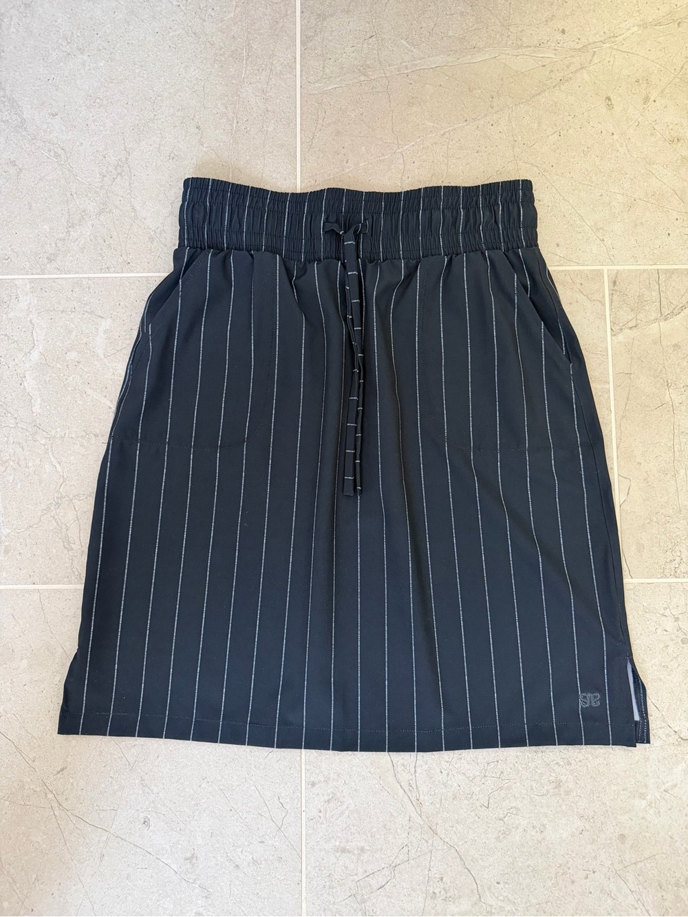 Albion Navy Pinstripe Skirt